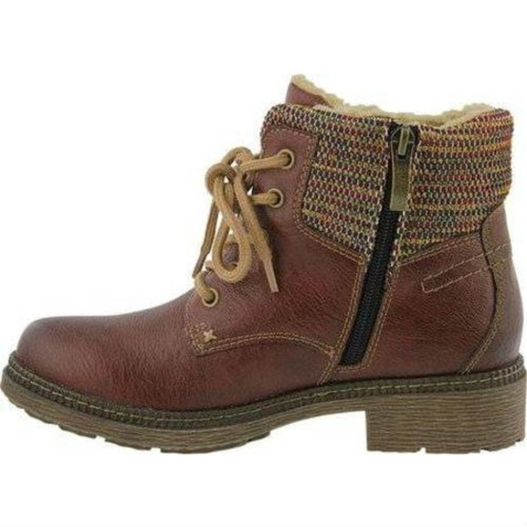 Womens Ankle Boots Spring Step Marylee Brown Water Resistant Memory Foam Lined - Picture 3 of 6